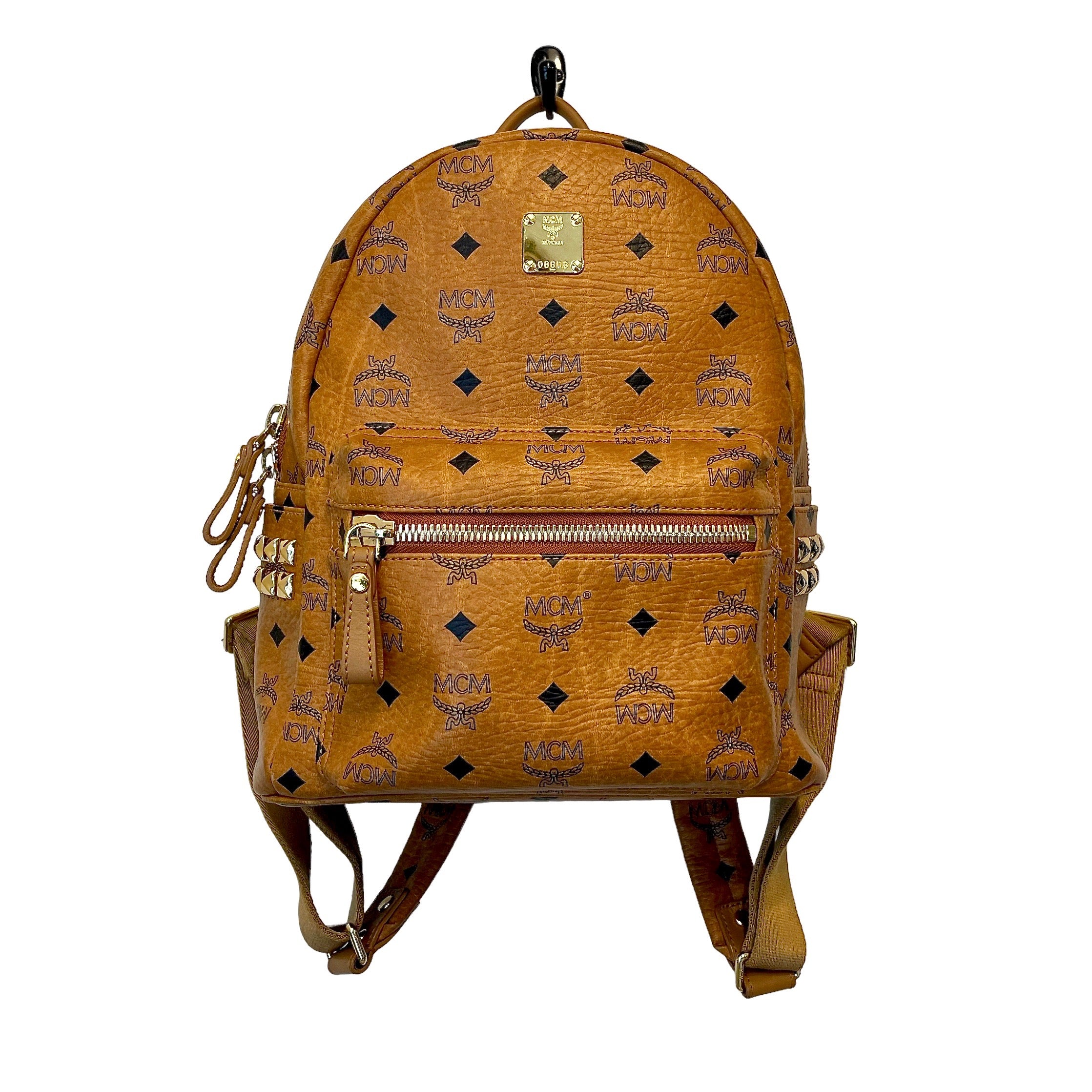 Mcm studded backpack hot sale