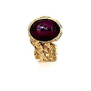 Yves Saint Laurent "Arty Gold-Plated Glass Ring"